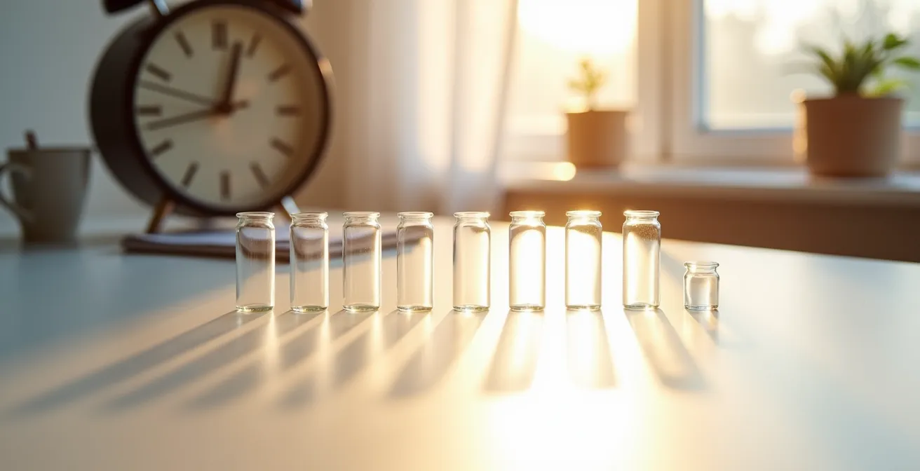 Visualisierung einer typischen Cortisol-Tageskurve mit verschiedenen Stressprofilen