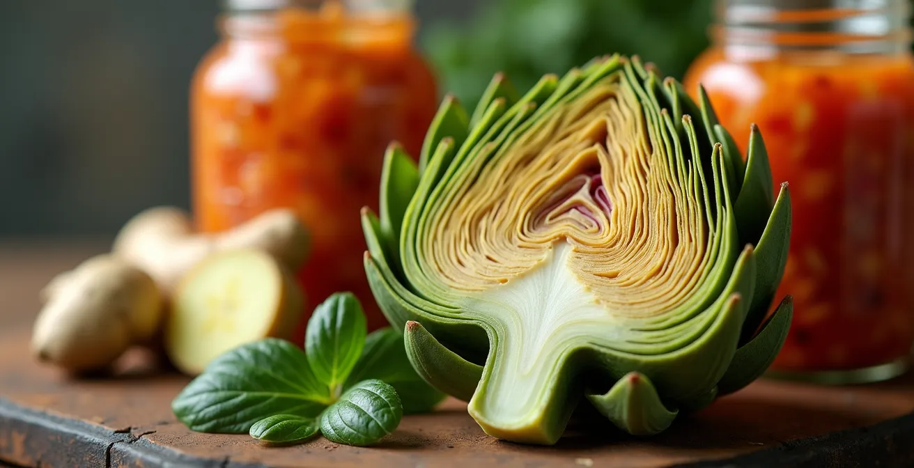 Symbolische Darstellung der Verbindung zwischen Darm, Leber und Haut