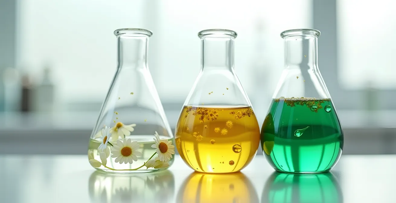 Dreistufige Darstellung der Hautregeneration über 6 Wochen