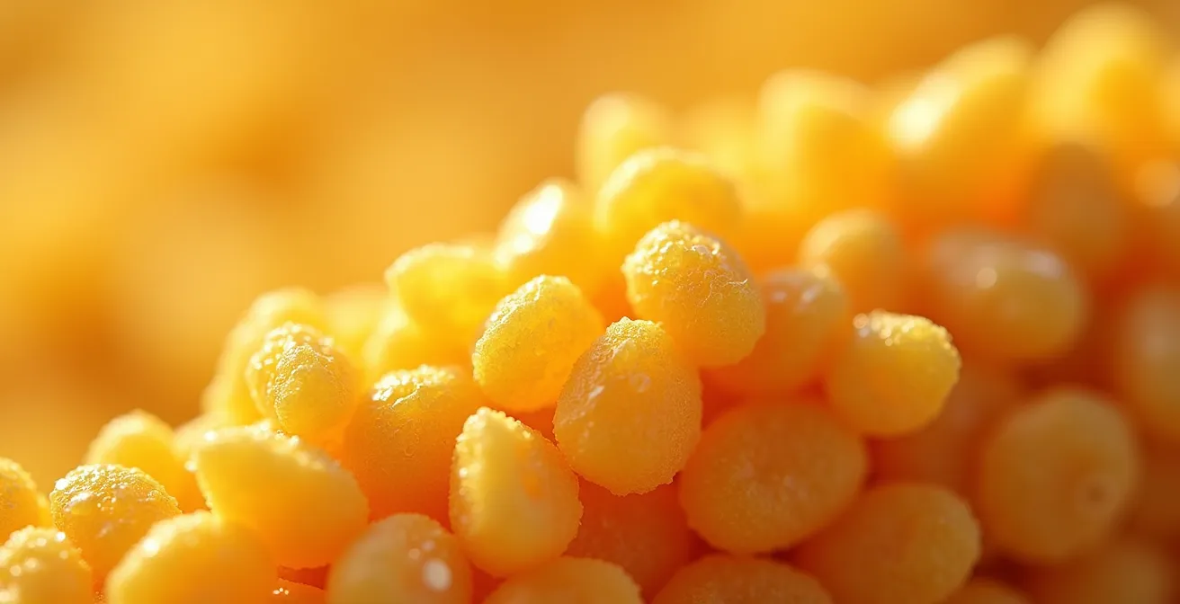 Makroaufnahme von Weizenkeimen als natürliche Spermidinquelle für die Autophagie