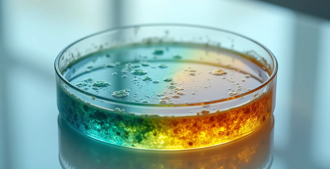 Mikroskopische Ansicht alternder Zellen mit sichtbaren Strukturveränderungen